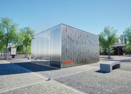 Textured Facade with Anodized Aluminum and Expansive Glass in Urban Residential Design