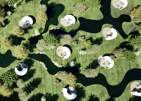 Circular Layout with Rainscreen Facade and Integrated Vegetable Garden for Sustainable Living