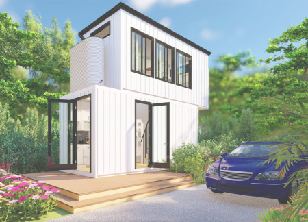 Repurposed Shipping Containers Integrated with Photovoltaic Panels for Sustainable Living