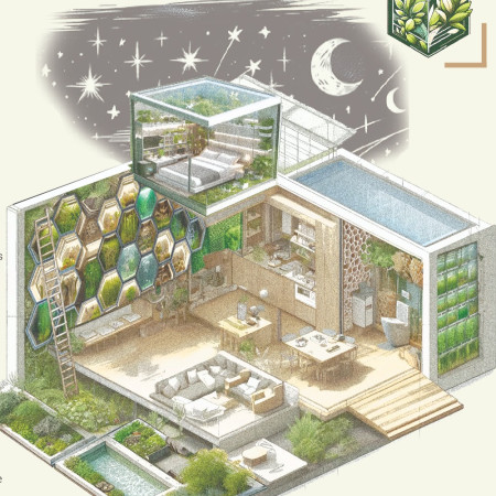 Polycarbonate Shells and Movable Walls in Compact Sustainable Living Space