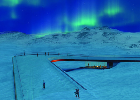 Folded Plate Structure with Reinforced Concrete and Glass Panels Enhancing Community Spaces in a Nordic Environment