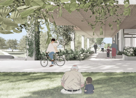 Woven Mesh Screens and Vegetative Roofs Enhance Intergenerational Community Living