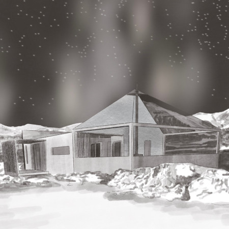 Pyramid-Shaped Structure Constructed with Heated Glass and Sustainable Timber Panels in Iceland&rsquo;s Landscape