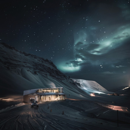 Curved Roof Design Featuring Glazed Fa&ccedil;ades and Sustainable Wood Materials in a Ski Retreat