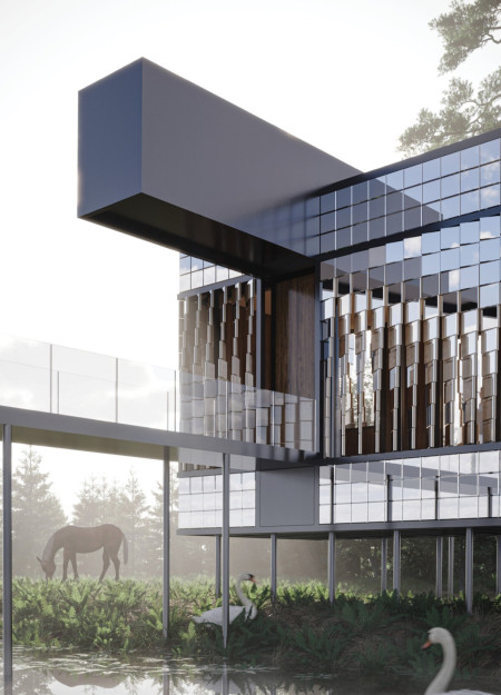 Reflective Solar Panels and Modular Design in a Sustainable Microhome