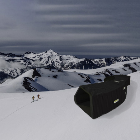 Charred Wood and Curved Forms in a Sustainable Ski Retreat