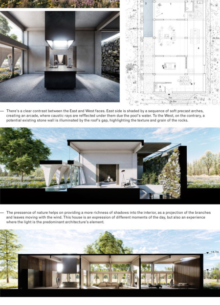 Exploring Light and Shadow Through Precast Concrete and Natural Wood in Residential Space