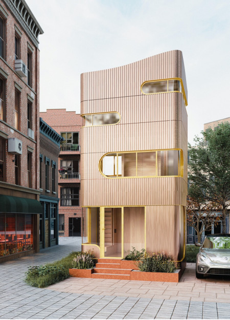 Utilizing Charred Wooden Shingles and Modular Walls for Compact Urban Living