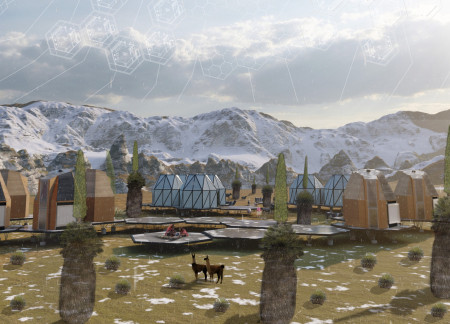 Eco-Friendly Hexagonal Housing with Insulated Panels and Rainwater Harvesting Systems