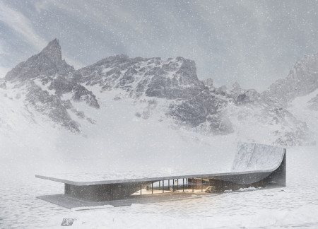 Sculpted Earth-Integrated Design Featuring Reinforced Concrete and Natural Wood Elements for Community Engagement