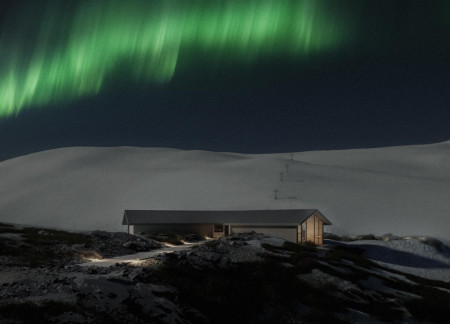 Charred Wooden Shingles and Thermal Mass Create a Multifunctional Ski Cabin in Iceland