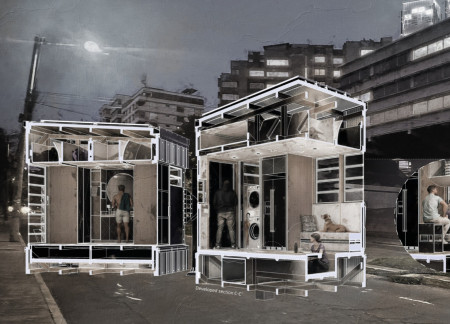 Charred Wooden Shingles and Stainless Steel Framework Define Flexible Urban Living Space