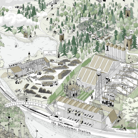 Charred Wooden Shingles and Thermal Mass Structure in Compact Sustainable Living