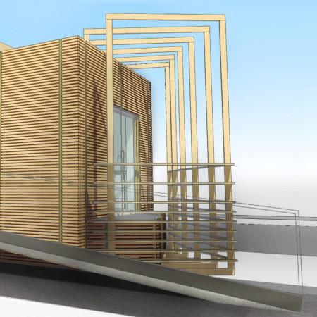 Charred Wooden Shingles and Cross-Laminated Timber Define a Sustainable Urban Living Solution