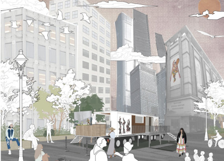 Charred Wood Facade and Glass Integration in a Community Cultural Venue