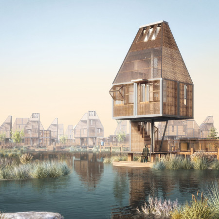 Floating Shelters Built from Reeds and Steel for Fishing Communities