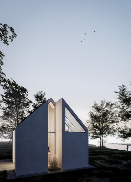 Monolithic Eco-Concrete Structure with Panoramic Glazing Enhances Sustainable Living