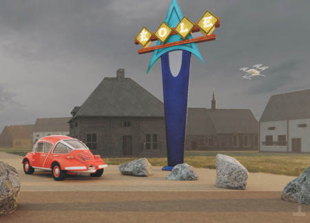 Living Spaces Within a Metal Exoskeleton Designed for Wind Energy Utilization