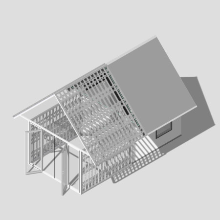Sliding Roof Structure with Glass Facades and Timber Framework Embracing Natural Ventilation
