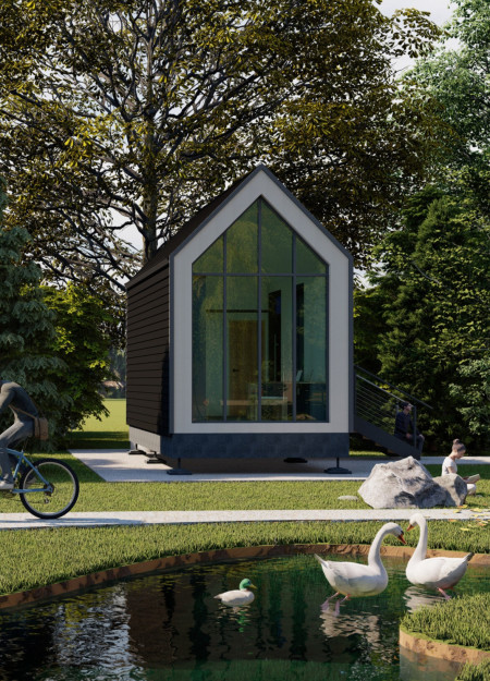 Charred Timber and Hempcrete Form a Compact Solution for Sustainable Living