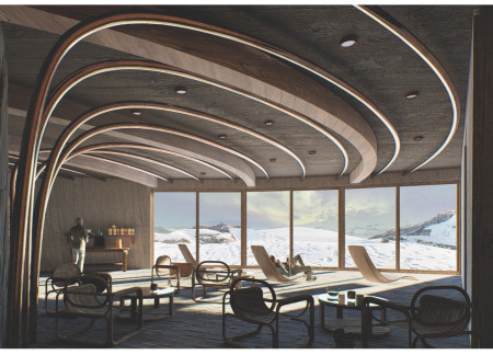 Basalt and Corten Steel Retreat Nestled in Iceland's Volcanic Landscape