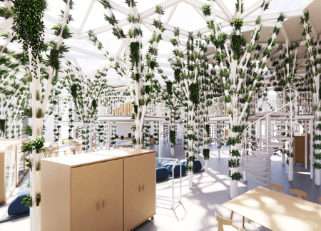 Integrating Greenery with Steel and Glass in a Collaborative Workspace