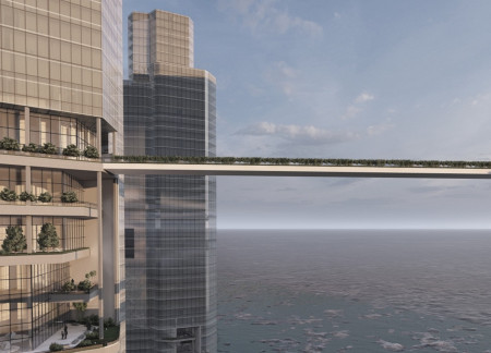 Elevated Structures with Glass Facades and Green Roofs in a Resilient Urban Environment