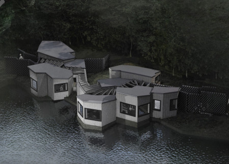 Translucent Glazing and Charred Shingles Blend Seamlessly into the Scottish Landscape