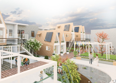 Charred Wooden Shingles and Cross-Laminated Timber Create Sustainable Micro-Habitations in Urban Alleyways