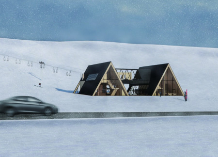 Charred Wooden Shingles and Glass Facades Nestled Amongst Nordic Landscapes for Modern Ski Resort Cabins