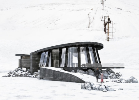 Charred Wooden Shingles and Cross-Laminated Timber Form a Sustainable Ski Cabin Embracing Community Interaction