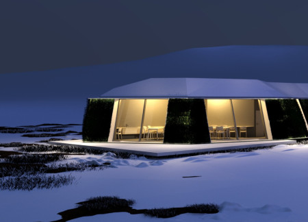 Turf-Insulated Structure Integrating Geothermal Principles with Concrete and Steel Design for Visitor Experience