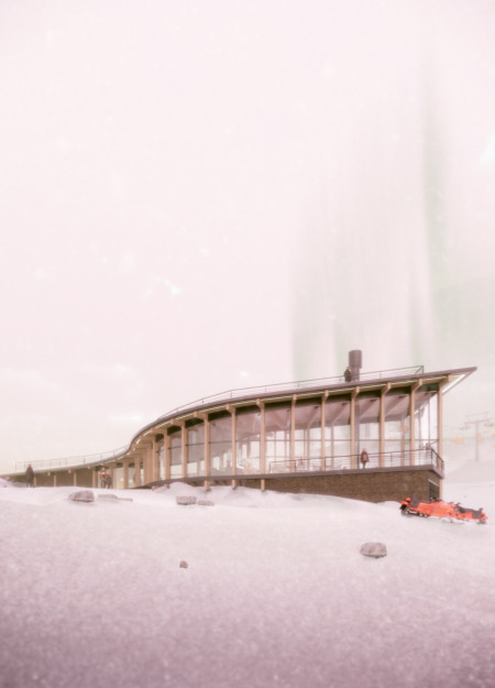 Curvilinear Glass Facades and Sustainable Wood Integration Design for Northern Lights Viewing Center