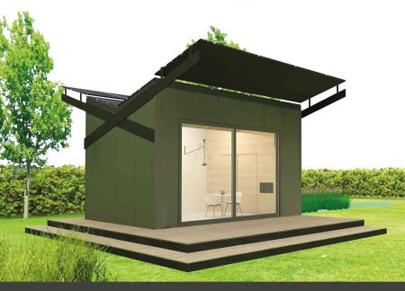 Butterfly Form Housing Constructed with Quadcore Panels and Jute Insulation