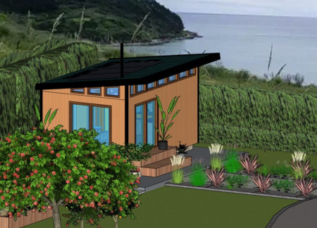 Charred Wooden Shingles and Biophilic Design in a Multifamily Community Space