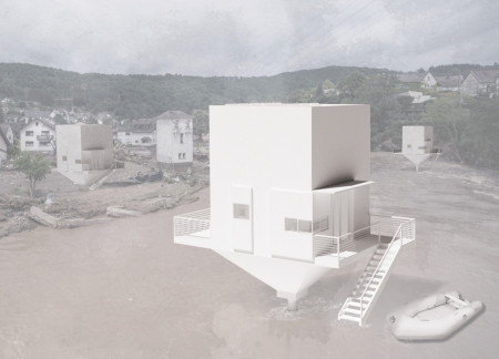 Elevated Living Spaces Featuring Recycled Plastic Panels and Plywood Construction