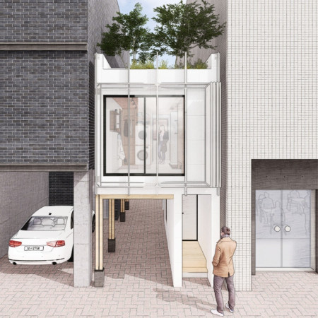 Charred Wooden Shingles and Cross-Laminated Timber Panels Enhance Urban Living Spaces