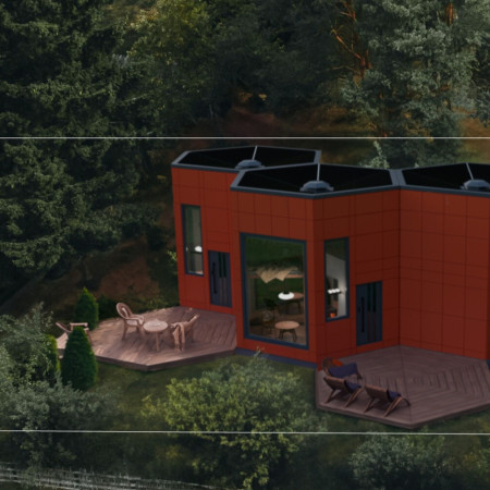 Charred Wooden Shingles with Quadcore Insulation in a Compact Eco-Home