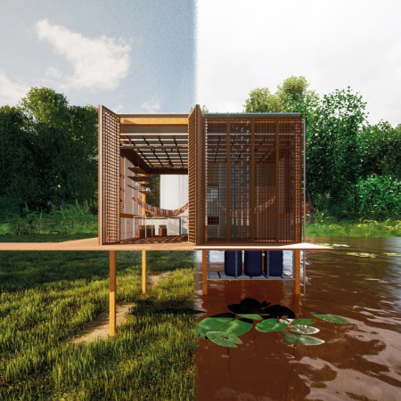 Bamboo Frames and Polycarbonate Facades Resiliently Elevating Amazonian Living Spaces