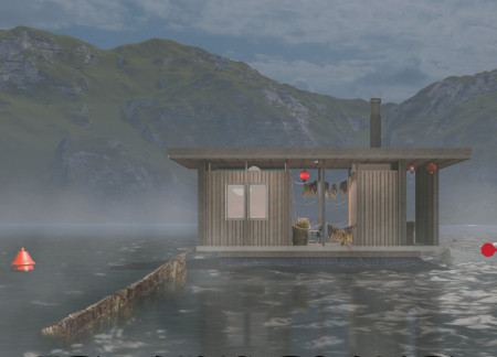 Floating Cottages with Seaweed Insulation in a Scandinavian Fishing Village