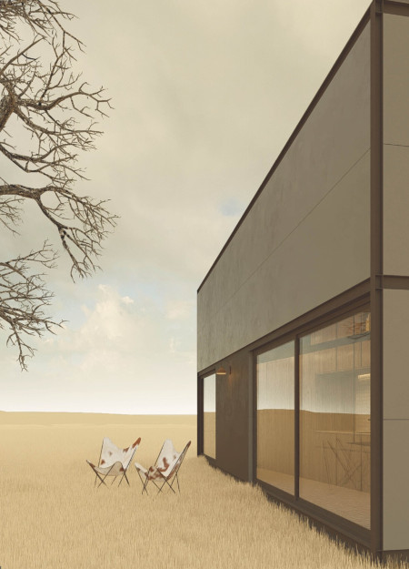 Diagonal Layout Featuring Kingspan Panels and Aluminum Cladding in a Compact Living Space