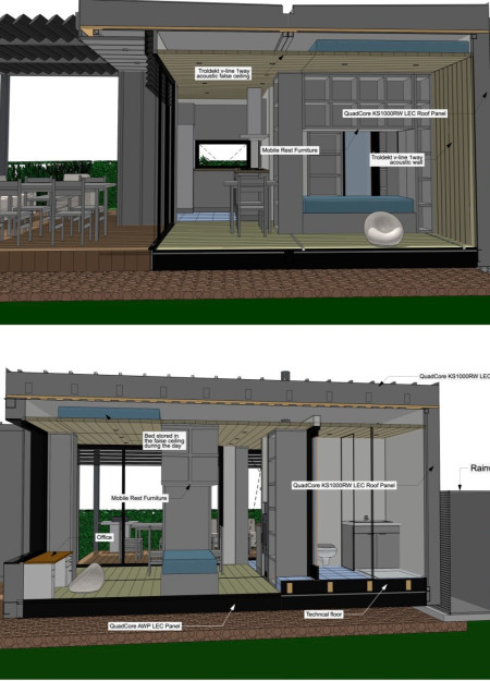 Charred Wooden Shingles and Shipping Containers Unite in Compact Urban Living Solution