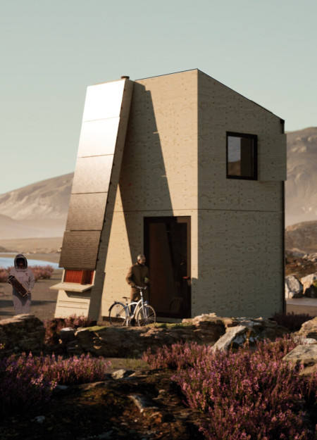 Charred Wooden Shingles and Cross-Laminated Timber in a Community-Driven off-Grid Microhome
