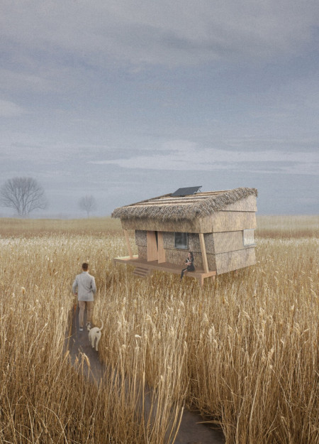 Thatched Roof and Hempcrete Walls Crafting Sustainable Living in a Compact Space