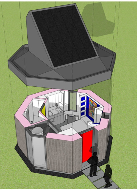 Octagonal Microhome Constructed with Structural Insulated Panels for Sustainable Living
