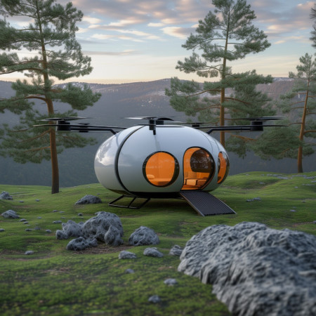 Aerodynamic Aluminum Pod with Energy-Efficient Tesla Wall Packs for Modern Camping