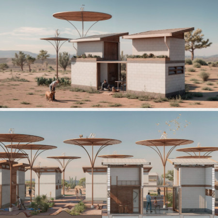 Bioclimatic Shelter Crafted from Adobe and Kingspan Panels for Semi-Arid Living
