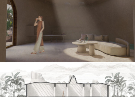 Natural Harmony Achieved Through Earth-Based Materials and Organic Forms in Desert Living