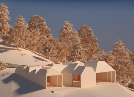 Charred Wooden Shingles and Natural Light Enhance Sustainable Living in a Villa