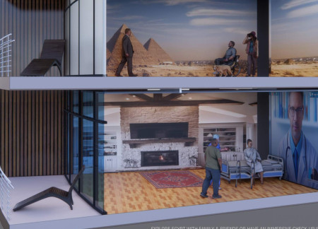 Interactive Therapy Center with Glass Facades and Eco-Friendly Green Roofs